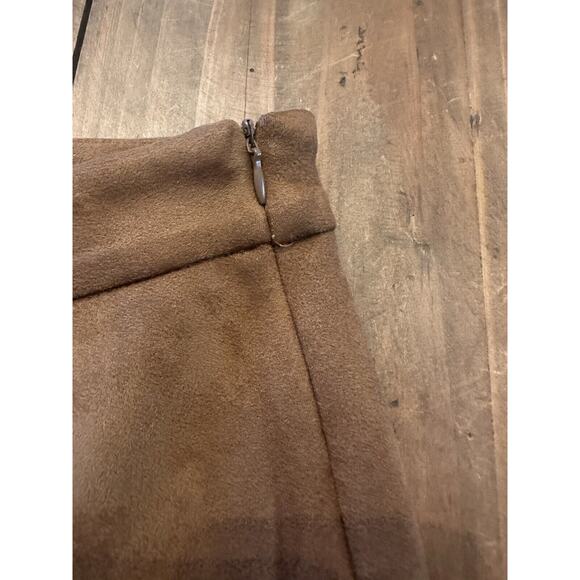 Zara Women’s Vegan Faux Suede Straight Leg Pants Size XL Ankle Zip Slacks - Picture 6 of 15